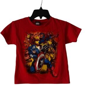 Mad Engine Marvel Spiderman Captain America Graphic Shirt Boys M 5-6